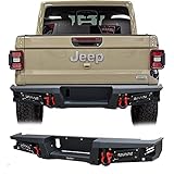 Vijay Rear Bumper with Sensor Hole and LED Lights Compatible with 2020-2022 JT Gladiator
