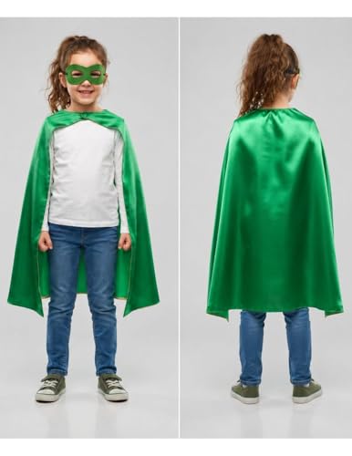 Image of BookMyCostume Kids Superhero Cape and Eye Mask Set for Boys & Girls - Fancy Dress for School Annual Day, Dance Drama & Theme Birthday Return Gift | Aged 3-10 Years