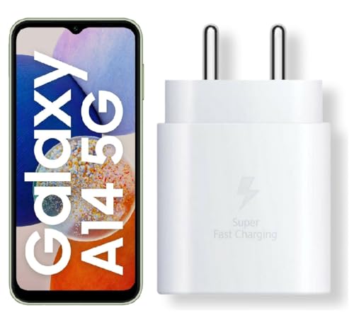 Image of 25W C-Type Super Fast Adapter Compatible with Samsung Galaxy A14 5g Super Fast Charger Adapter for S24 /S23 /S23 fe /S22 /S21 /21 fe /S20 /M14 /M33 /M13 /M35 /M05 /A14, A15 /S24 fe /A16 5g, White