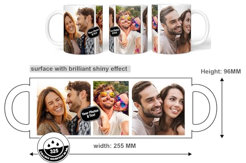 Image of Personalized Magic Mug with Photo Custom Heat-Sensitive Color-Changing Coffee Cup Unique Gift for Birthday, Anniversary, Valentine's Day 325ml Ceramic Black D46