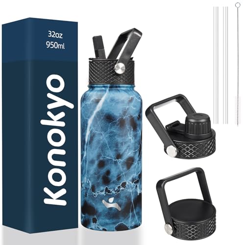 Image of Konokyo 32 oz Insulated Stainless Steel Water Bottle with Straw Lid