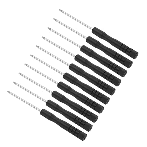 CoCud Mini Destornillador Torx, Tamaño T5, Longitud de 80mm, Pequeños Destornilladores de 6 Puntos de Acero al Carbono con Mango Antideslizantepara Gafas, 10 Piezas