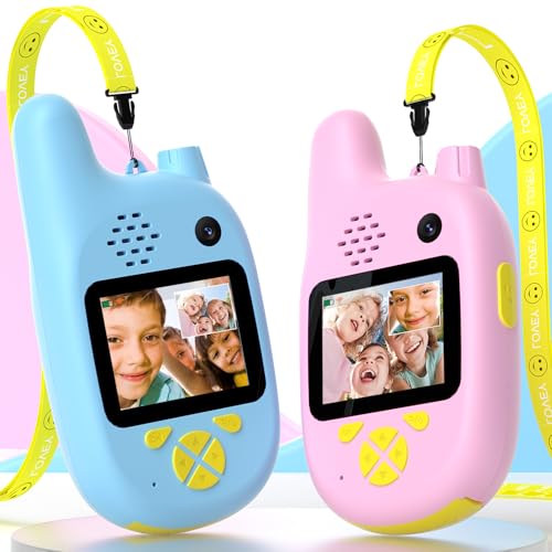 Dual Cameras Video Walkie Talkies for Kids, Kids Walkie Talkies 2 Pack for Age 3-12 Year Old Boys Girls with Front&Rear Cameras,Screen and...