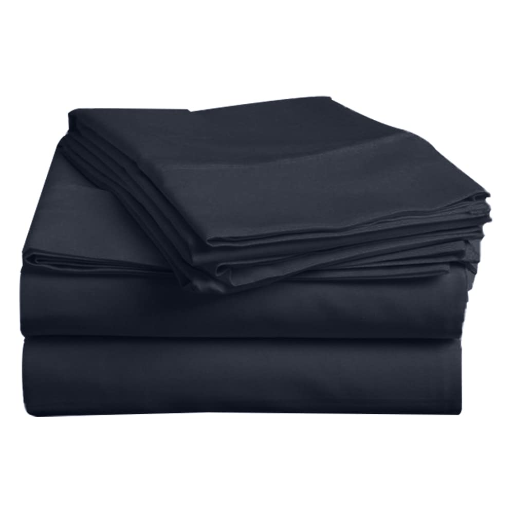 Pashmina 4 Piece Dark Gray Bed Sheet with 45 cm Deep Pockets-Bedding Set - Fitted Sheet, Flat Sheet & 2 Pillowcases Easy Care, 800 Thread Count Silky Soft Egyptian Cotton(Single Size) — image 1