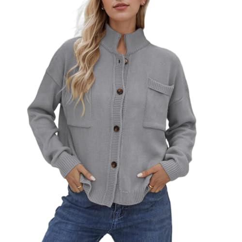 Image of Sumleno Long Sleeve Cardigan Sweaters for Women Button Down Tops Vintage Grandpa Aesthetic Grunge Fall Winter Outfits