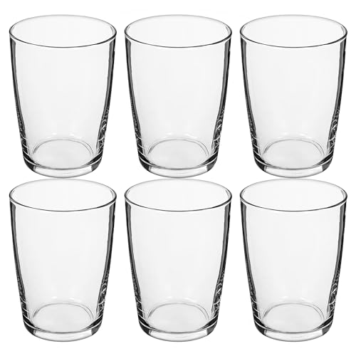 TWO TIGERS Pack 6 Vaso de Sidra 500ml. A Elegir 2 Estilos: Maxi y Stack. Vaso de Cristal, para Sidra o Agua. Uso Doméstico, Hostelería, Bar, Restaurantes, Fiestas, Eventos (Stack (9 x 12cm))
