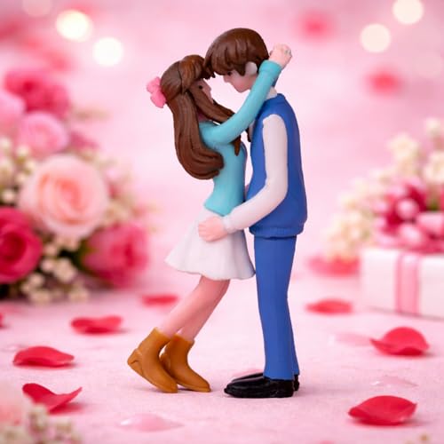 CraftVatika Hugging Couple Statue Miniature Gift, Valentine Day Gift for Husband Wife Girlfriend Boyfriend, Home Decor Miniature Decorative Showpiece, Car Dashboard, Anniversary Birthday Gifts