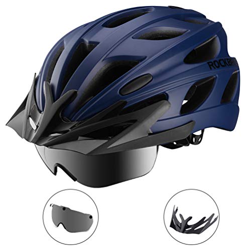 ROCK BROS Bike Helmet for Men Women Cycling Helmet with Removable Goggles