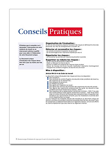 Registre de sécurité - Document unique d'évaluation des risques pour la santé et la sécurité des travailleurs - P032