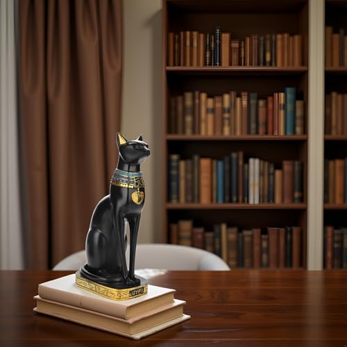 Estatua de gato egipcio Bastet negra miniatura 3