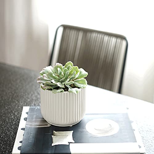 Fleurs artificielles en pot céramique blanche pour déco table