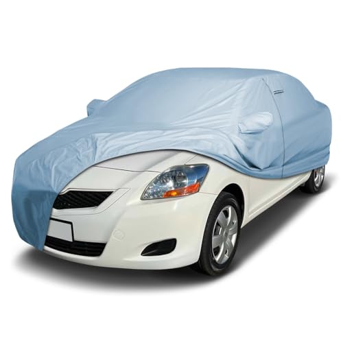 Image of iCarCover Premium Car Cover for 2007-2011 Toyota Yaris Sedan Heavy Duty Waterproof All-Weather Automobiles Custom Fit Indoor Outdoor UV Snow Protection Covers with Straps and Bag