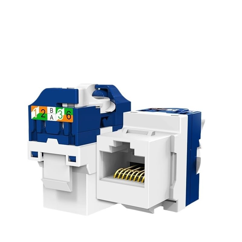 RJ45 Keystone Ja1ck, CAT6 CAT5E CAT6A Tool fr;/ee Adaptador de módulo de autobloqueo sin perforaciones acopladores de herramientas (24 piezas)