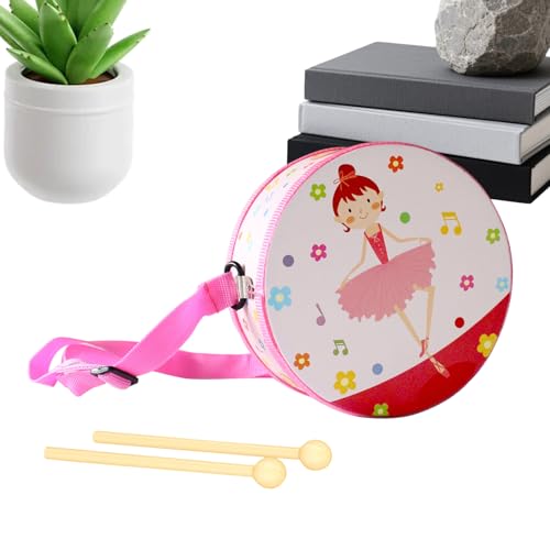 Kinder Trommel | Pädagogisches Musikinstrument,15 cm Holz Trommel Set mit verstellbarem Tragriemen,Für Und Mädchen Von 2-5 Jahren Für Frühkindliche Bildung Geburtstag Zuhause Kindergarten
