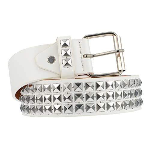 FRCOLOR Unique Decorative Rivet Belt Pu Leather Waistband Belt for Boys Girls No Buckle Fashion Accessory