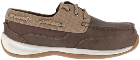 Rockport Work Women's Sailing Club Safety Toe Three Eye Tie Boat Shoe, Brown, 9 Wide | Image 3
