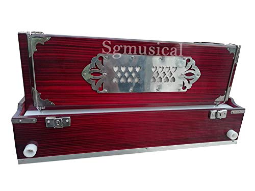 Image of Sg Musical Mahadev Folding Harmonium, 42 Keys, Coupler Function, 3.25 Octave, Multifold Bellow Premium Quaity Harmonium, Coupler Function