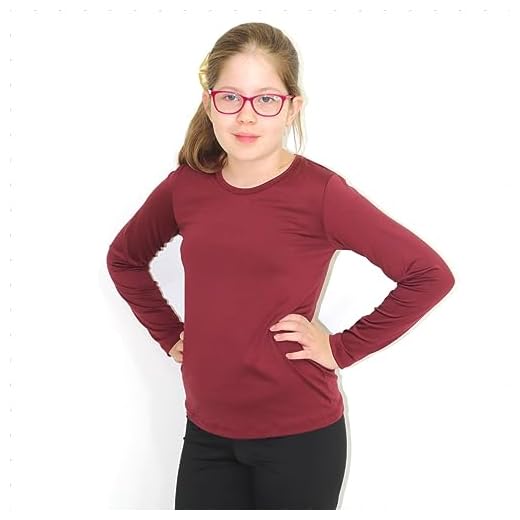 Camiseta Infantil Unissex Térmica Manga Longa com Proteção Solar UV (Bordô, 12)