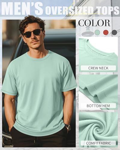 Image of Neer 3 Pack Big and Tall T-Shirts for Men L-7xl Tops | Large Casual Stretch Workout Tees, Short Sleeve Crewneck Oversized Shirts, Classic Summer Outfits, Comfy Basic Loose Clothes