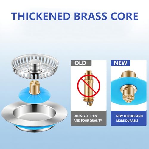 Colador y tapón de fregadero 3 en 1 acero inoxidable miniatura 5