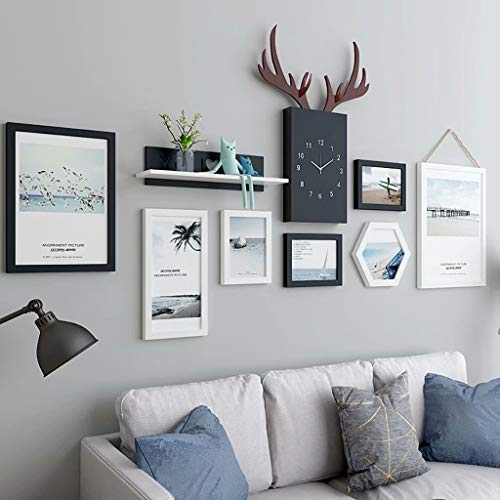 Picture Frames 518 Nordic Living Room Photo Frame with Clock Decoration Painting Sofa Background Wall Hanging Photo Wall 165X97cm