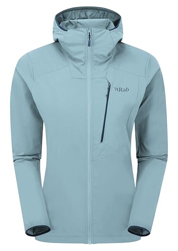 Rab Women's Borealis Alpine Hoody Jacket - Lightweight Water-Repellent Softshell Coat for Hiking & Climbing - Citadel - Large