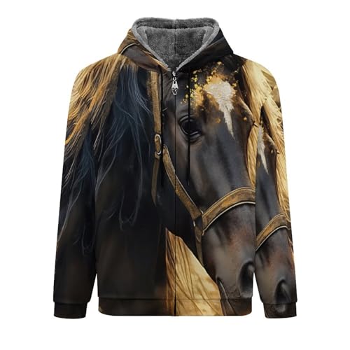 Sweat à capuche thermique d'hiver veste polaire épaisse homme motif Dark Horse
