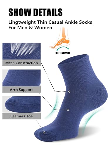Image of Merino Wool Ankle Socks, Men's Women's 90% Wool Athletic Thin Running Moisture Wicking Socks, 3 Pairs