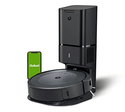 iRobot Roomba i3+ (i3554) App-steuerbarer Saugroboter mit Absaugstation (Staubsauger Roboter), 2 Gummibürsten, Ideal bei Haustieren, Individuelle Anpassung, Sprachassistenten-kompatibel, Farbe: Dark