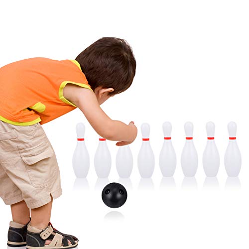 TOYANDONA Kinder Bowling Set Klassisch Kegelspiel Spiele Pädagogische Familien Interaktive Spielzeug mit 10 Kegel 2 Bälle Geschenke für Kinder Garten Rasen Draußen Drinnen Spiel Geschenke 1 Set