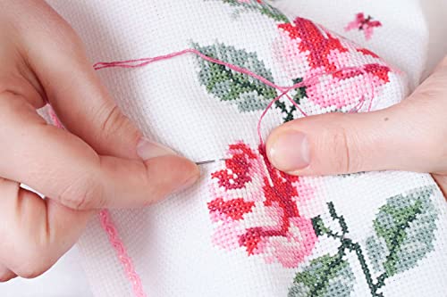 Image of Aida Cloth 16 Count Cross Stitch Fabric,19x28inch (16CT, White)
