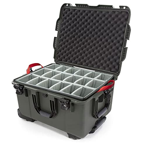 Image of NANUK 960 Waterproof Hard Case with Wheels and Padded Divider- Olive