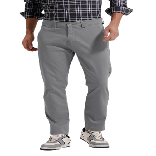 Image of BASICS Premium Cotton Stretch Formal Trousers for Men | Office Pants