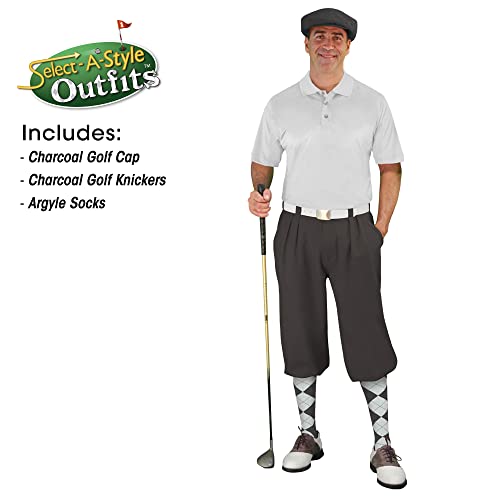 Mens Select A Style Charcoal Outfit with Matching Golf Cap and Selected Argyle Socks4