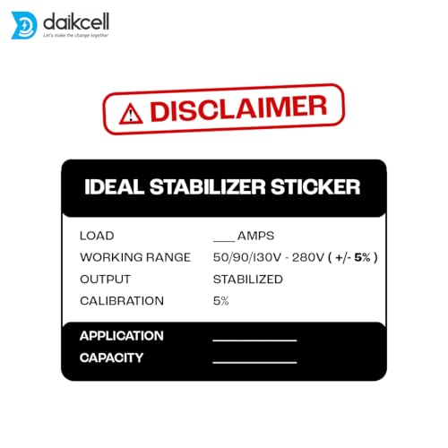 Image of daikcell 3 KVA 90V-300V Heavy Duty Mainline Voltage Stabilizer for Home - 2400W - 12 Amps Load - 1+4 Years Warranty - DSR011 - White - Single Phase