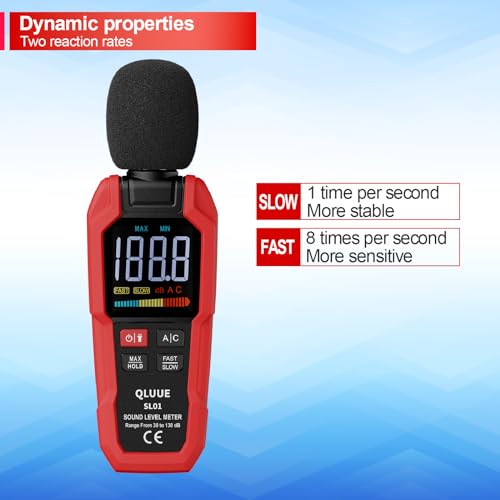 Sonomètre LCD 30-130 dB pondéré A/C avec affichage numérique clair - 5