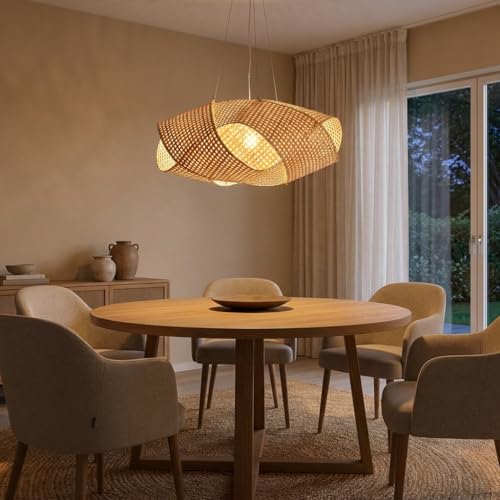 Lámpara de mimbre BARCELONA LED para techos sin calidez con diseño NIDO E27 4