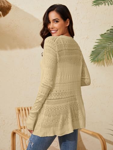 Image of Spicy Sandia Tie Front Sheer Shrug 3 /4 Sleeve Cropped Crochet Cardigan for Summer Lightweight