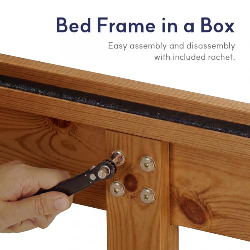 Image of LIFEMENT Full Bed Frame Classic Wood Platform, Noise Free, Under Bed Storage, No Box Spring Needed, Easy Assembly, Natural Walnut