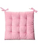 XQ HOUSE Corduroy Chair Cushion with Ties Ultra Soft Warm Floor Cushion for Kids Reading Nook Comfortable Square Seat Cushion for Adult 15.7”x15.7”, Pink