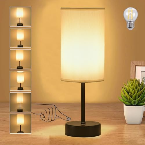 YOIZO Cordless Table Lamp 5000mAh Rechargeable | Battery Operated Lamps with Brightness Memory, Stepless Dimmable, Portable Touch Control Bedside Lamp for Home/Bedroom/Indoor-Outdoor (Black)