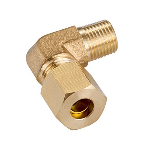 Litorange 4 Pack Metal Brass Compression Tube Pipe Fitting Connector, 90 Degree Elbow Adapter thumb #3