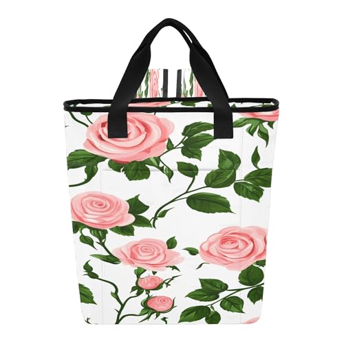 PYBUG Roses Reusable Insulated Backpack 36 Cans,Large Leakproof Portable Cooler Tote Organizer for Office Picnic Hiking Beach BBQ
