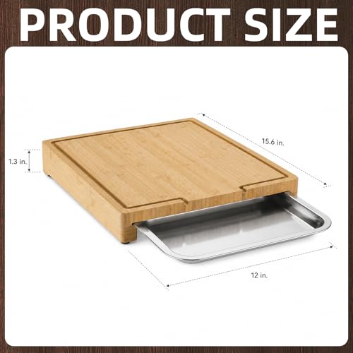 Tabla de cortar rectangular con bandeja oculta, 43.5x35 cm miniatura 2