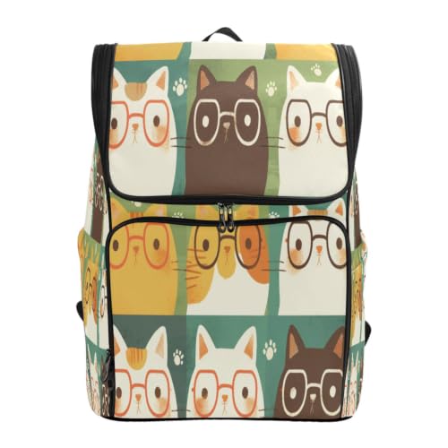 Sac à dos étudiant avec motif chat mignon résistant pour transporter toutes les affaires