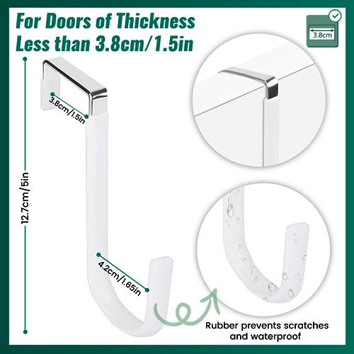 MIVITOOM 8 Pack Over The Door Hook Hanger - Image 2