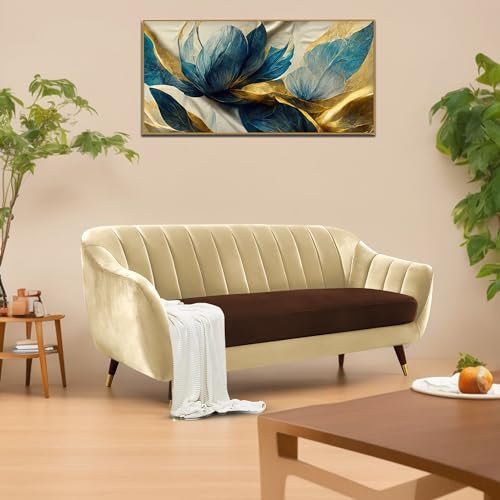 Image of Casaliving Anyse 3 Seater Sofa Set for Living Room (Cream Brown Fabric) Premium Fabric Sofa