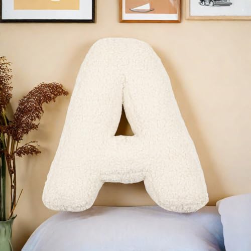 Shapeazy Letter Plush Pillow, Letter Hugging Throw Pillows, Decorative Initial Letter Shaped Throw Pillows for Bed Couch, Letter Pillows English Alphabet A to Z for Sofa Bedroom Living Room Decor (A)