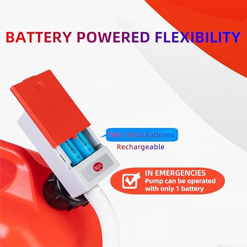 Fuel Transfer Pump with Auto Stop Sensor Overfill Protection,Gas Can Pump,3.2 GPM Portable Automatic Fuel Transfer Pump, Kit With 4 Tank Adapter, Portable Gas Pump for Oil,Fuel,Gasoline Transfer Pump