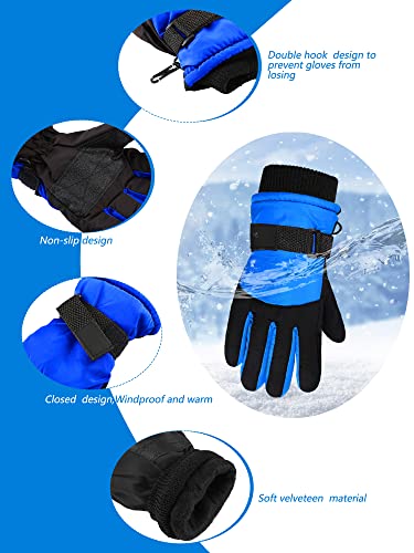 Image of SATINIOR 2 Pairs Kids Winter Snow Gloves Ski Mitten